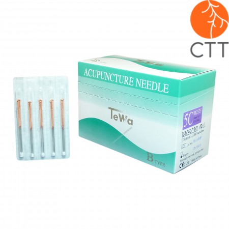 TeWa 5CB-Type Spee Pak needles, copper handle, 5 needl. per tube, silicon coated