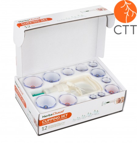 HerbaChaud Cupping Set, 12 acryl cups in 6 different sizes