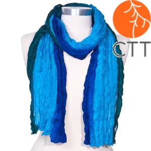 Silk scarf OCEAN, 100% natural silk from India