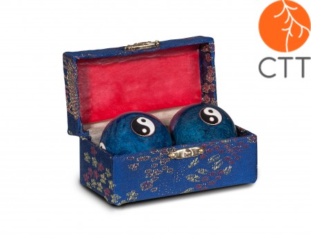 Original Chinese Qi-Gong balls Yin & Yang  4cm, blue, 2 balls