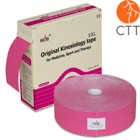 NASARA Physio Tape, rose, 5cm x 32m, clinical use