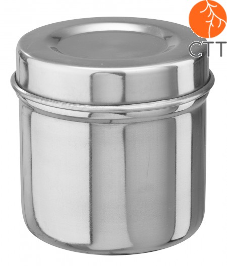 Stainless steel jar for cotton balls, with lid 8.5 x 8.5cm