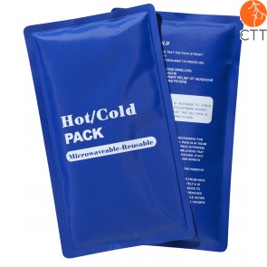 Cold-hot pack, reusable, with blue fabric cover, 23 x 13cm for cold or hot use