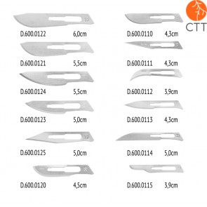 Steril Surgical Blade, stainless steele - 12 different sizes