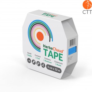 HerbaChaud Kinesio Tape, 5cm x 32m, clinical use, in 4 different colors