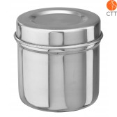 Stainless steel jar for cotton balls, with lid 8.5 x 8.5cm