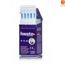 HWATO needle with tube, silicon free, with silver handle, 100 needles per box