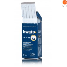 HWATO needle without tube, silicon free, with silver handle, 100 needles per box