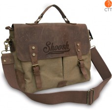 Shoosh® canvas-leather Handbag ideal for Laptop, khaki, Soft Material,Eco-friend