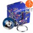 key ring chain ball PANDA blue in brocade box