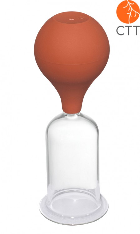 Schröpfglas zur Massage mit Olive und Gummiball Ø 5 cm, Top Qualität