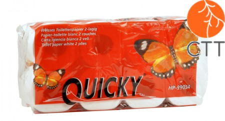 Toilettenpapier Quicky, 3-lagig, weiss soft, 8 Rollen