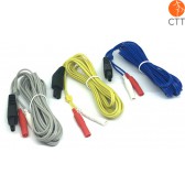 Ersatzkabel Set für das Hwato Elektroakupunkturgerät SDZ II bestehnd aus je1 Kabel gelb, blau und grau