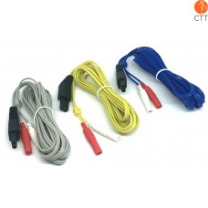 Ersatzkabel Set für das Hwato Elektroakupunkturgerät SDZ II bestehnd aus je1 Kabel gelb, blau und grau