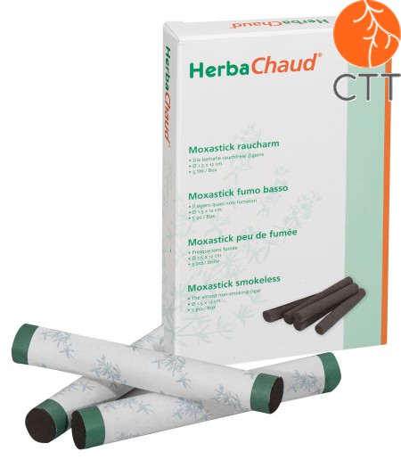 HerbaChaud Cigare Moxa Sans Fumée Ø 1.5 x 12cm, 5pcs./Box