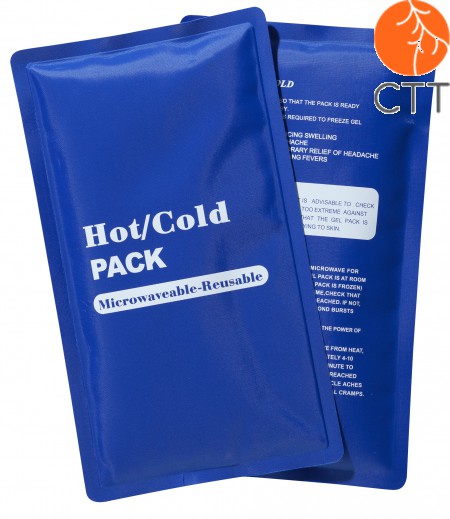 Compresse (Pack) froid-chaud, réutilisable, avec couverture en tissue bleu, reusable