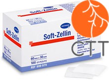 SOFT-ZELLIN Compresse de désinfection, 100pcs/box,, pour nettoyage de la peau, 6x3cm