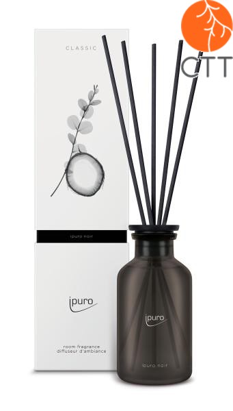 ipuro BLACK - Bouteille d´odeur pour chambre, 240 ml LIGNE DELUXE