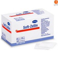 SOFT-ZELLIN Compresse de désinfection, 100pcs/box,, pour nettoyage de la peau, 6x3cm